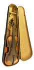Antique 1800s Stradivarius Clone Violin With Original Case Needs Work