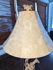 Beige Colored Table Lamp Resign Giraffe  palm Tree  Matching Finial   Lamp Shade