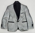 Kids World Usa Boy s 3 Piece Silver Sequin Tuxedo Suit Size 5