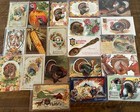 Lot Of 20 Antique 1900 s  thanksgiving Postcards turkeys children pilgrims-p615