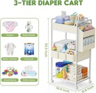 3-tier Rolling Diaper Caddy Organizer Cart With Wheels   Dividers