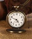 Gear Steampunk Design Pocket Watch Quartz Vintage Antique Style Bronze Color