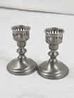 Vtg Empire 891 Pewter Candlesticks Candle Holders Silver Tone Weighted Set