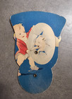 Vintage Tri Fold Advertising Cardboard Fan Boy Circus Pigs Rolling Pin Bake Shop