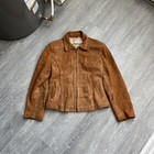 Tan   Brown Vintage 80   s   90   s    red Skins    Suede Zip-up Leather Jacket
