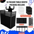 Portable Dj Facade Booth  Foldable Dj Table Station With White   Black Scrim