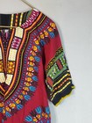 Vintage African Tribal Print Dashiki Men s Shirt Size Large Colorful 2 Pockets 