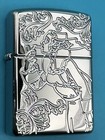 Filigree Windy Girl Design Chrome Armor Zippo Lighter New