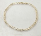 10  Royal Figaro Link Ankle Bracelet Anklet Real 10k Yellow Gold