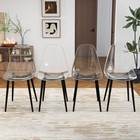 Modern Dining Chairs Kitchen Home Armless Side Chair Black Metal Legs Set Of 4 6