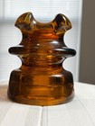 Hemingray-661 Amber Glass Insulator 8-41 Made In U s a  Vintage  2 