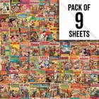 Vintage Romance Comics 20 x28  Gift Wrap Pack Of 9 Folded Sheets