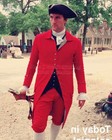 Men   s Red Colonial Coat 18th Century Revolutionary War Frock Coat Historical
