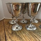 Lot Of 7 W a   Made In Italy Vintage Silver Plated Goblets 5 60   