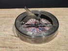 Antique Style Silver Plated Bronze Sundial Compass