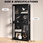 3-color Led Lighted Display Cabinet  4-tier Open Curio Cabinet removable Shelves