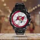 Tampa Bay Buccaneers Black Stainless Steel Watch - Hoatt12961 Gift Box Included