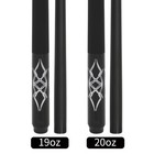 Set Of 2 Fiberglass Pool Cue Sticks 19oz 20oz 58inch Black