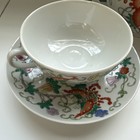 Vintage Chinese Jingdezhen Tea Pot   2 Cups Butterfly Florals Porcelain China