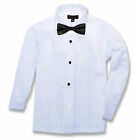 Boys Tuxedo Dress Shirt With Bow Tie Kids Child Toddler Size 2t-20