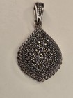 Rare Vintage Sterling Silver Marcasite Signed Pendant - 1 5  925 Silver Pendant