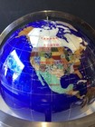 Lapis Lazuli Jewel Inlaid Desktop Globe With Silver Stand   Compass 19   x 19   