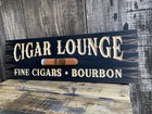 Cigar Lounge Whiskey Bar Bourbon  Wood Sign Carved Rustic Tavern Antique Look