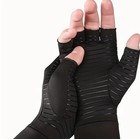 Copper Compression Gloves Anti Arthritis Fingerless Hand Support Pain Relief Us