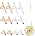 12pcs 3 Sizes Pin To Pendant Converter Brass Brooch Pendant Converters Golden   