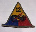 Original Wwii Us Army 12th Armored Tank Division Jacket Sleeve Insignia Patch