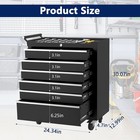 6 Drawer Rolling Tool Chest  Heavy Duty Steel Tool Storage Cabinet With Lock