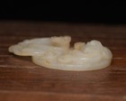 Chinese White Jade Hand Carved Intricate Carving Pendant Dragon Disc Fortune