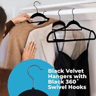 Luxury Black Velvet Felt Non Slip Clothes Hangers 50 Pack