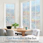 Rabbitgoo Rainbow Window Privacy Film 3d Static Cling Stained Glass Effect