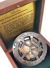 - 5 Inches Large Sundial Compass In Rosewood Case Top Calibrated Vintage Gift