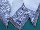 Christian Dior Scarf Handkerchief Floral Cotton White Blue Navy Border 18  X 18 