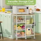 Rolling Kitchen Storage Microwave Cart   Kitchen Island On Wheels  Adjustable   