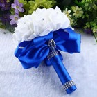 Crystal Roses Pearl Bridesmaid Wedding Bouquet Bridal Artificial Silk Flowers