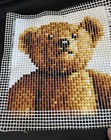 Teddy Bear Latch Hook Rug Finished Piece For Hanging Or Pillow 12 5  X 12 5 