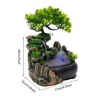 Indoor Water Fountain Led Light Tabletop Resin Rockery Fengshui Waterfall Decor 