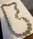 Vintage Cloisonne Chinese Asian Jadeite Green Bead  Necklace