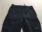 H m Cargo Pants Mens S Small Relaxed Black Drawstring Elastic Waist Flap Pockets