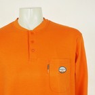 New Rasco Fr Henley Tee Shirt Mens Large Orange Flame Resistant Work Workwear