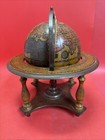 Vintage Old World Globe Wood Wooden Desk Top Stand Made In Italy