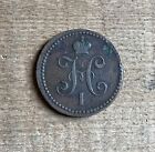 Antique 1840 Russian Empire E m  1 Kopeck Copper Nikolai I Raw Coin Very Good