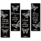 4 Pcs Butterfly Wall Decor 12 X 4 Inch Believe Faith Dream Love Inspirational 