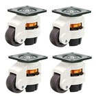  4-pcs Leveling Machine Casters With Nylon Wheel And Rubber Foot  Retractable 