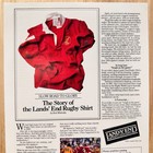 1990 Lands End Rugby Shirt Vintage Print Ad Mail Order Catalogue Advert
