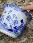 Vintage Chinese Blue And White Canton Ware Porcelain Planter