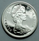 1867-1967 Proof Like Cameo Canada Silver 50 Cents Elizabeth Ii Wolf Half Dollar 